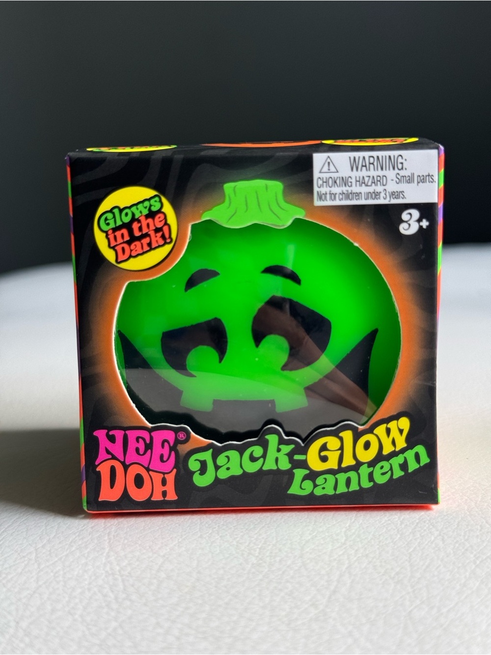 Needoh Jack Glow Lantern Pumpkin Halloween Squishy Fidget Glow in the Dark NEW